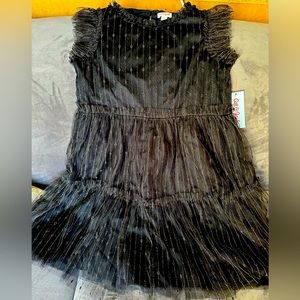 Wednesday Adams cute Black and gold sparkle dress by cat and jack RARE find!
